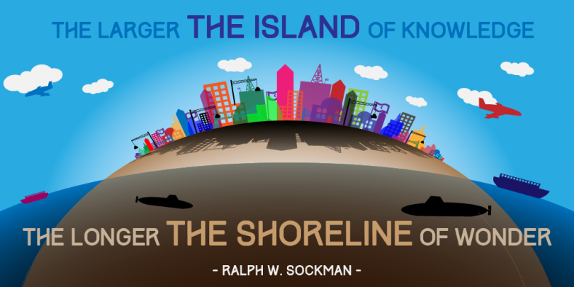 The larger the island of knowledge, the longer the shoreline of wonder. - Ralph K. Sockman