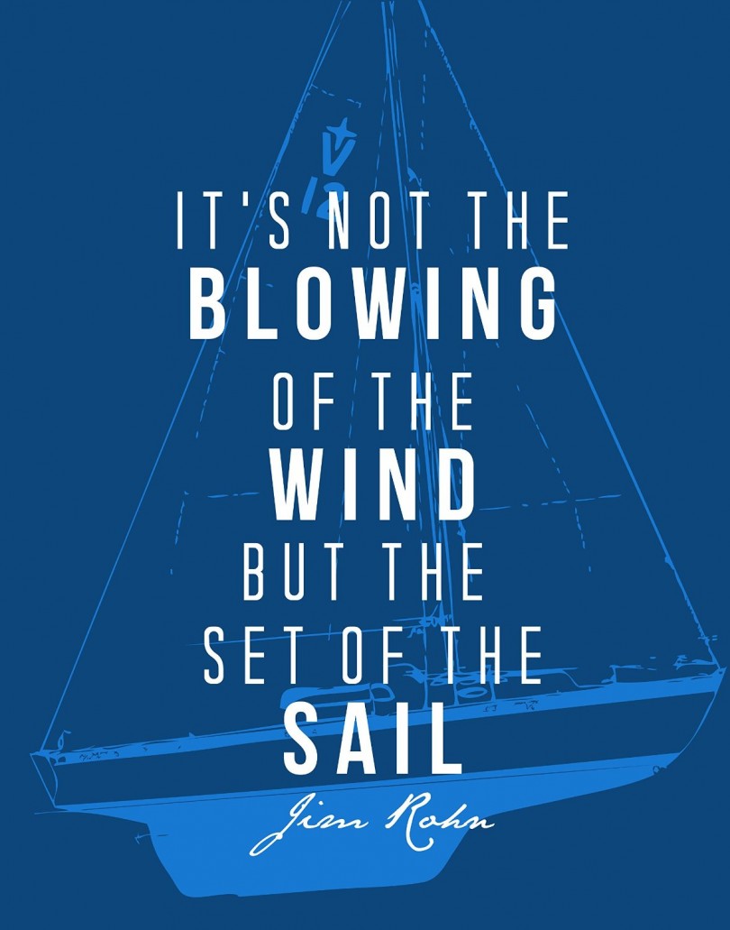 It's not the blowing of the wind but the set of the sail. - Jim Rohn