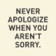 Never Apologize