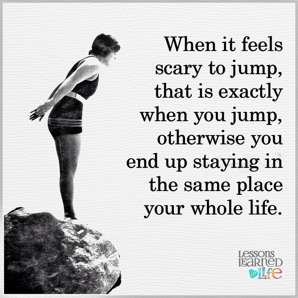 Scary To Jump Motivational Daily Quotes Sayings Pictures