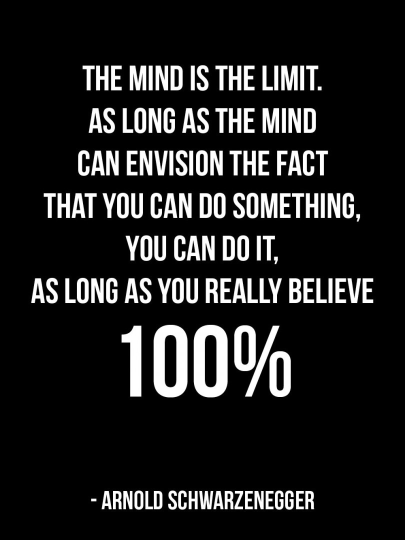 The mind is the limit. As long as the mind can envision the fact that you can do something, you can do it, as long as you really believe 100%. - Arnold Schwarzenegger