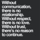 Without Communication