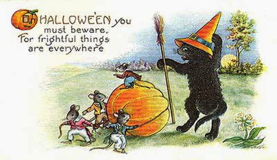 Halloween Black cat card
