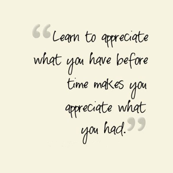 Appreciate What You Have