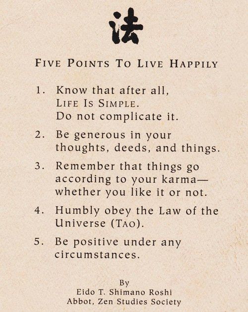 Five Points To Live Happy