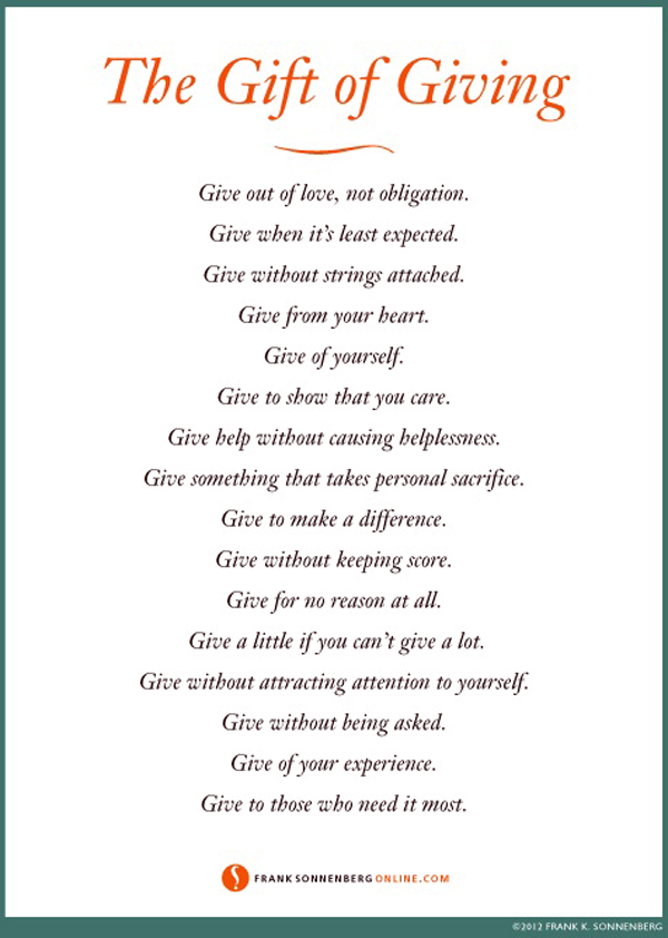 The Gift Of Giving