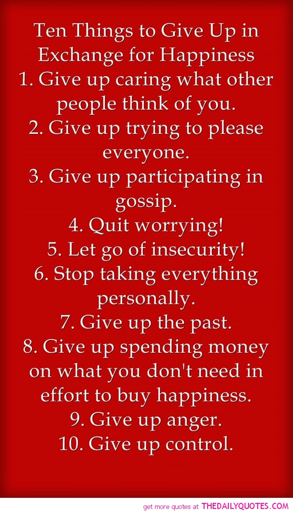 10 Things To Give Up