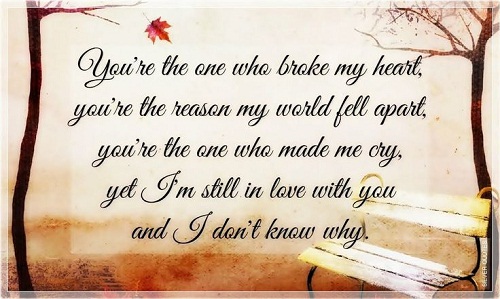 Broke my Heart Love Quotes for Her