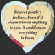 Respect Peoples Feelings