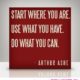 Start Where You Are