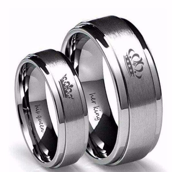 'His Queen' and 'Her King' Couple Ring