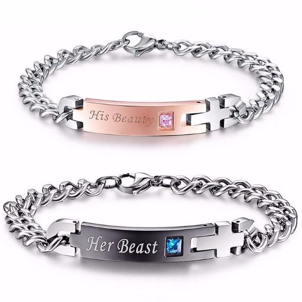 'His Beauty' and 'Her Beast' Couple Bracelets