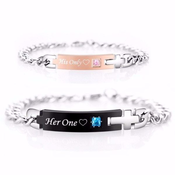 'His Only' and 'Her One' Couple Chain Bracelet