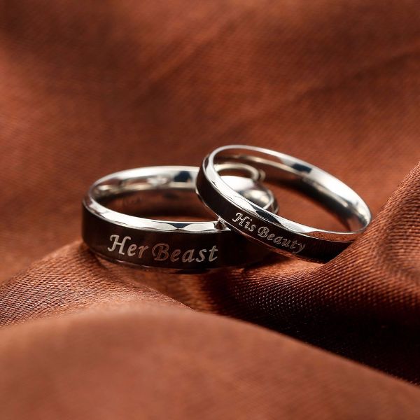 'Her Beast' and 'His Beauty' Couple Ring