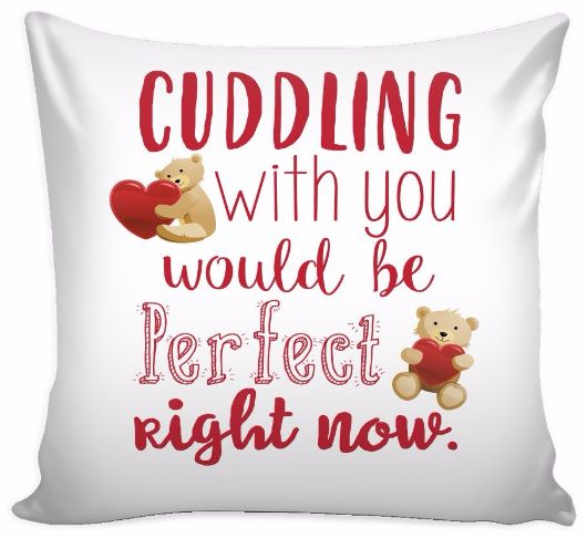 'Cuddling With You Would be Perfect Right Now' Love Quotes for Him Pillow Cover