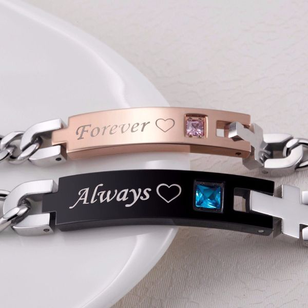 'Always' and 'Forever' Couple Chain Bracelet