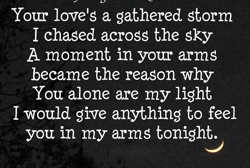 In my Arms Tonight Love Quotes for Her