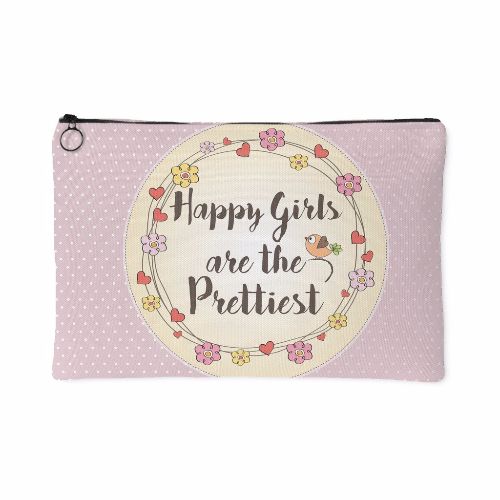 Happy Girls Are The Prettiest Beautiful Smile Quotes Pouch