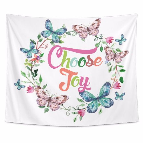 Choose Joy Beautiful Smile Quotes Tapestry