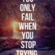 You Only Fail When You Stop Trying